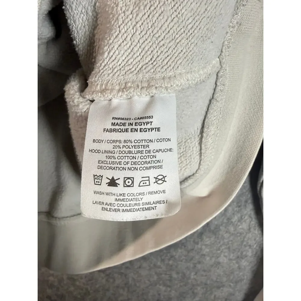 Nike Mens AOP Swoosh Pattern Cream Small Hoodie Sweatshirt Athleisure